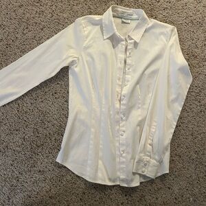 Fitted white button down
